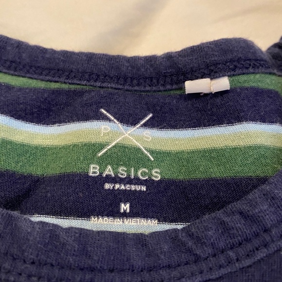 Pacsun green and blue striped crop top - Picture 2 of 4